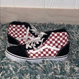 Van Red checkered high top